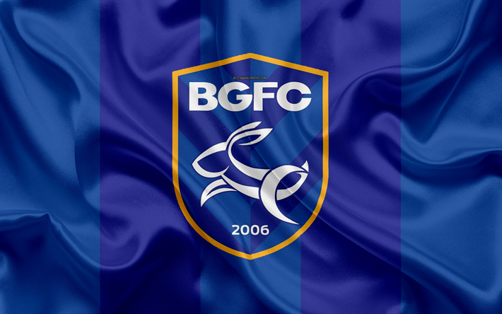 Bangkok Glass FC, BGFC, 4k, logo, silkki tekstuuri, Thai professional football club, sininen lippu, Thai League 1, Bangkok, Thaimaa, jalkapallo, Thai Premier League