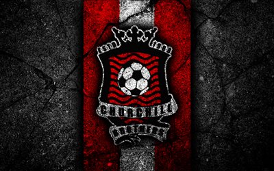4k, Churchill Brothers FC, emblem, I-League, soccer, India, football club, Churchill Brothers, logo, asphalt texture, FC Churchill Brothers