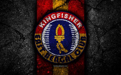 4k, East Bengal FC, emblem, I-League, soccer, India, football club, East Bengal, logo, asphalt texture, FC East Bengal