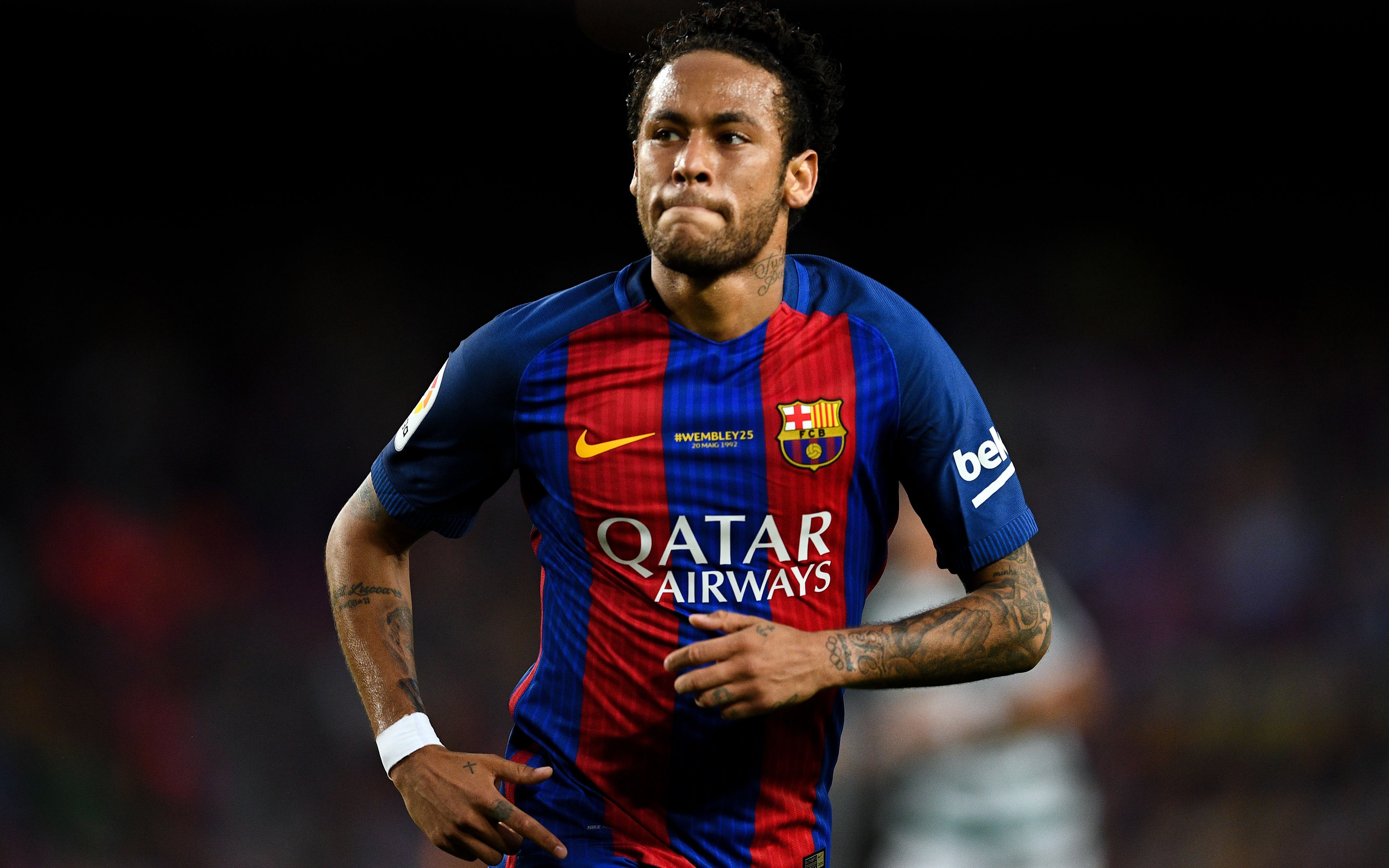 ダウンロード画像 4k Neymar 17 Barca Neymar Jr Fcバルセロナ サッカー星 Fcb 画面の解像度 3840x2400 壁紙デスクトップ上