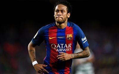 4k, Neymar, 2017, Barca, Neymar Jr, FC Barcelona, football stars, FCB