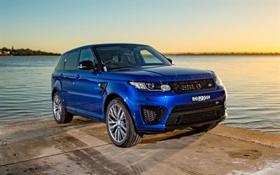 Land Rover, O Range Rover Sport, 2017, Azul SUV, carros de luxo