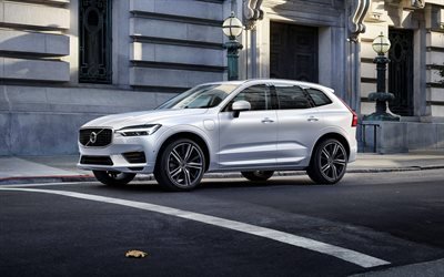 Volvo XC60, 2018, White XC60, SUV, luxury cars, Volvo
