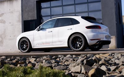 Porsche Macan S, Kaege, 2017, Beyaz Macan, ayarlama Macan, SUV, Alman otomobil, Porsche