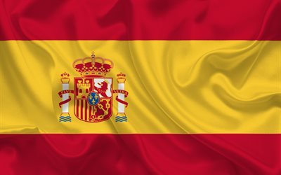 Spanish flag, Spain, Europe, silk, flag of Spain