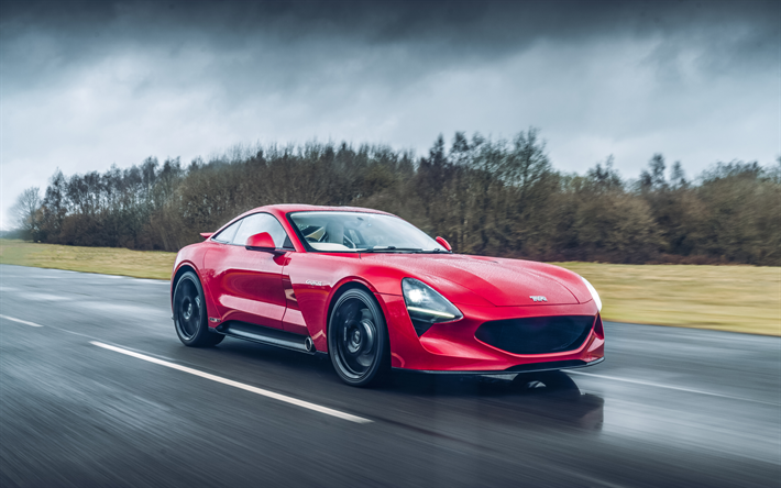 TVR Griffith, 4k, route, 2018 voitures, la pluie, les supercars, TVR