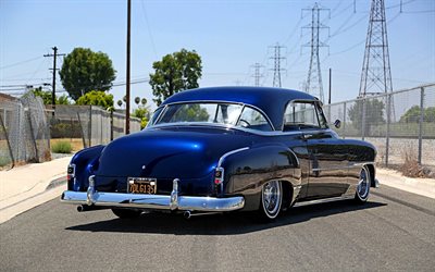 chevrolet deluxe, blick nach hinten, 1951 autos, tuning, retro-autos, amerikanische autos, 1951 chevrolet deluxe, lowrider, chevrolet