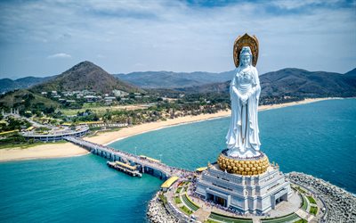 قوانيين نان, تمثال من بوديساتفا قوانيين, معبد نان, معلم, البوذية, سانيا, هاينان, الصين