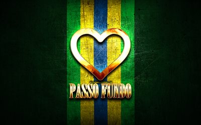 I Love Passo Fundo, brazilian cities, golden inscription, Brazil, golden heart, Passo Fundo, favorite cities, Love Passo Fundo