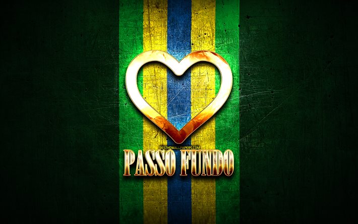Me Encanta Passo Fundo, en ciudades de brasil, de oro inscripci&#243;n, Brasil, coraz&#243;n de oro, Passo Fundo, ciudades favoritas, Amor Passo Fundo
