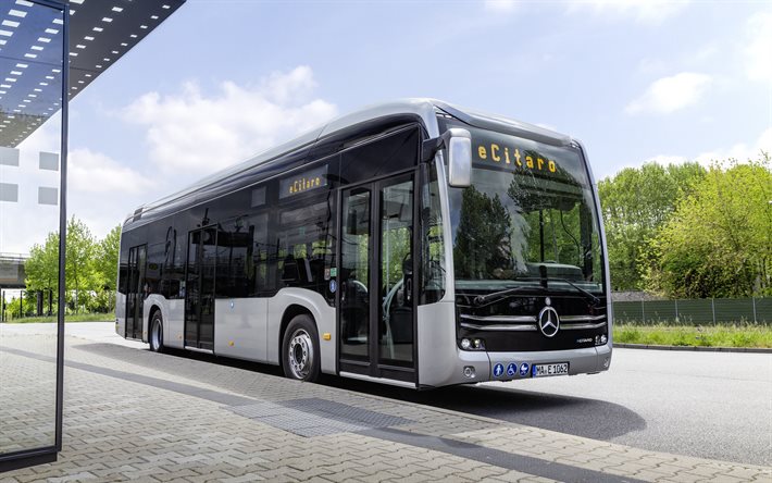 Mercedes-Benz eCitaro, 2020, exteri&#246;r, framifr&#229;n, elektrisk buss, nya elektriska Citaro, tyska bussar, Mercedes