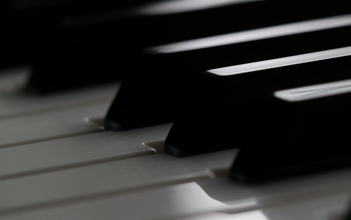 las teclas del piano, blanco y negro, el piano de fondo, tocar el piano, instrumentos musicales, piano
