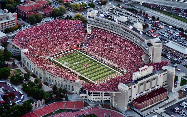 Memorial Stadium, The Sea of Red, Tom Osborne Field, Lincoln, Nebraska, Nebraska Cornhuskers Stadium, American football, USA, NCAA, University of Nebraska