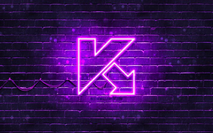 Kaspersky violet logo, 4k, violet brickwall, Kaspersky logo, antivirus software, Kaspersky neon logo, Kaspersky
