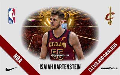 Isaiah Hartenstein, Cleveland Cavaliers, jugador de baloncesto estadounidense, NBA, retrato, EE UU, Baloncesto, Rocket Mortgage FieldHouse, logotipo de los Cleveland Cavaliers