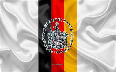 Emblema dell&#39;Universit&#224; di Lubecca, bandiera tedesca, logo dell&#39;Universit&#224; di Lubecca, Lubecca, Germania, Universit&#224; di Lubecca