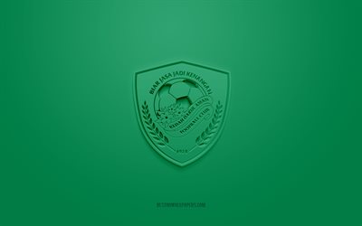 Kedah Darul Aman FC, logotipo 3D criativo, fundo verde, emblema 3D, Malaysian Football Club, Malaysia Super League, Kedah, Malaysia, arte 3D, futebol, logotipo 3D Kedah Darul Aman FC