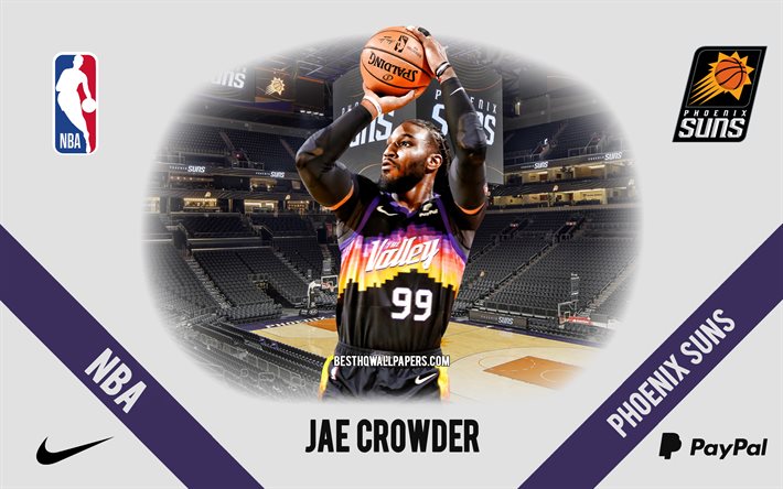Jae Crowder, Phoenix Suns, American Basketball Player, NBA, retrato, EUA, basquete, Phoenix Suns Arena, logotipo do Phoenix Suns
