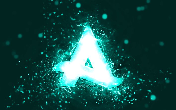 Logo turquoise Afrojack, 4k, DJ n&#233;erlandais, n&#233;ons turquoise, cr&#233;atif, fond abstrait turquoise, Nick van de Wall, logo Afrojack, stars de la musique, Afrojack