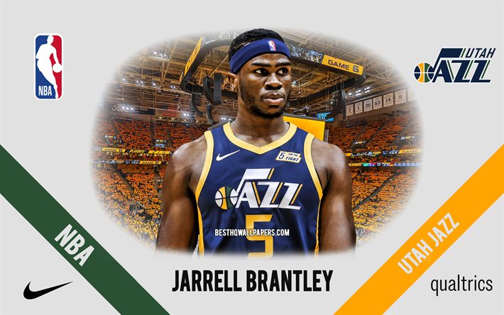 Jarrell Brantley, Utah Jazz, Giocatore di Basket Americano, NBA, ritratto, USA, basket, Vivint Arena, Utah Jazz logo