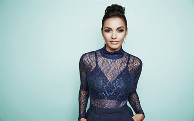 Jessica Lucas, actrice canadienne, portrait, robe bleue, s&#233;ance photo, actrices populaires, star canadienne