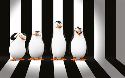 pinguine aus madagascar-charaktere, 3d-pinguine
