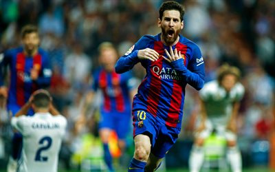 4k, Lionel Messi, footballers, goal, FC Barcelona, football stars, FCB, Leo Messi