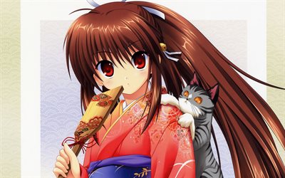 Rin Natsume, kimono, manga, Little Busters