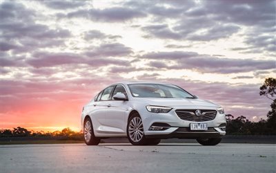 Holden Commodore, 4k, coucher de soleil, 2018 voitures, berlines, Holden