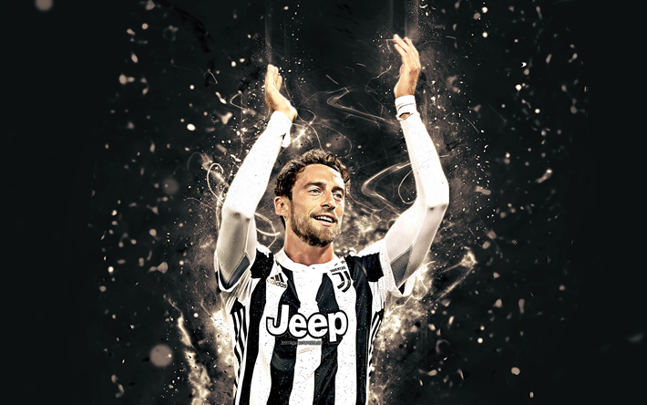 Claudio Marchisio, 4k, soyut sanat, Juventus, İtalya, futbol, Marchisio, futbolcular, neon ışıkları Serie A, İtalyan futbolcu, Bianconeri, yaratıcı