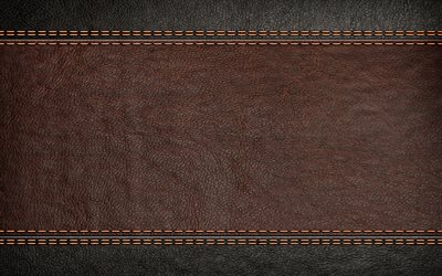 cuir noir, la texture, la 4k, les textures de cuir, de cuir marron ligne, brun origines, de cuir, de milieux, de la macro, du cuir