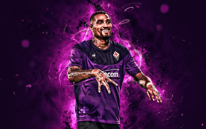 Kevin-Prince Boateng, goal, Fiorentina FC, soccer, Serie A, German footballers, Boateng, football, neon lights, Italy