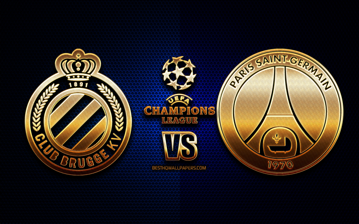 Club Brugge vs PSG, el Grupo a de la UEFA Champions League, temporada 2019-2020, de oro logotipo, el Par&#237;s Saint-Germain, Club Brujas FC, de la UEFA, el Club Brujas FC vs PSG FC