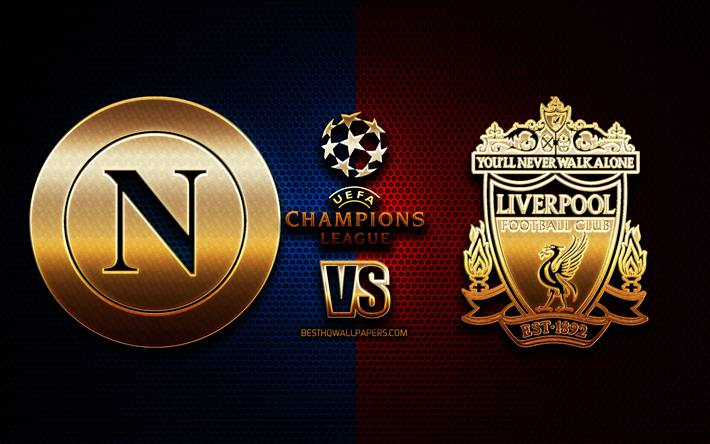 Napoli vs Liverpool, Group E, UEFA Champions League, season 2019-2020, golden logo, Napoli FC, Liverpool FC, UEFA, Napoli FC vs Liverpool FC
