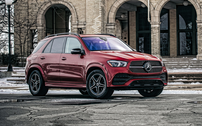 2020, Mercedes Benz GLE, exterior, luxury SUV, new red GLE, german cars, GLE450, Mercedes
