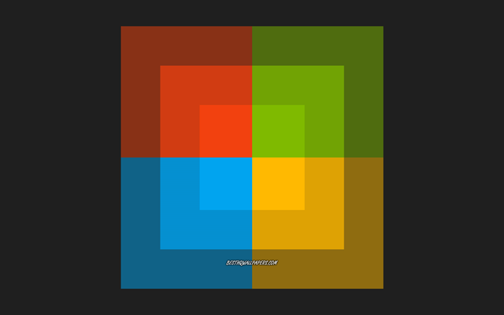 Windows creative logo, flat design, emblem, creative art, popular operating systems, Windows