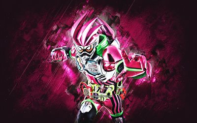 Ex-Aid, Kamen Rider, pink stone background, Kamen Rider Ex-Aid, grunge art, Kamen Rider characters, Ex-Aid Rider