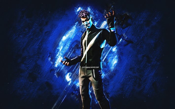 Fortnite Voyager Fade Skin, Fortnite, main characters, blue stone background, Voyager Fade, Fortnite skins, Voyager Fade Skin, Voyager Fade Fortnite, Fortnite characters