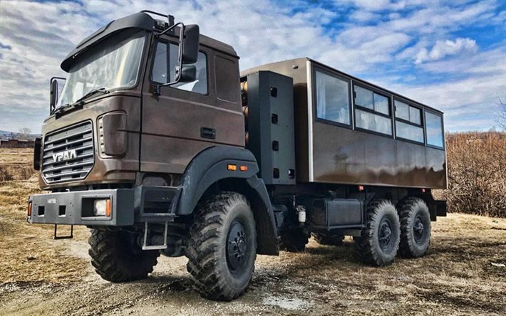 URAL-32551-3113-79 CNG, HDR, 2021 camion, fuoristrada, trasporto merci, camion marrone, LKW, camion russi, URAL