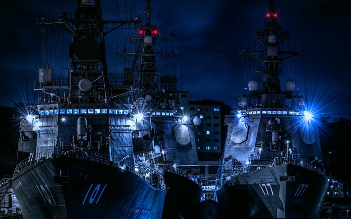 js murasame, dd-101, js atago, ddg-177, jmsdf, hafen, japanische zerst&#246;rer, japanische marine, japan maritime self-defense force, kriegsschiffe, schlachtschiffe