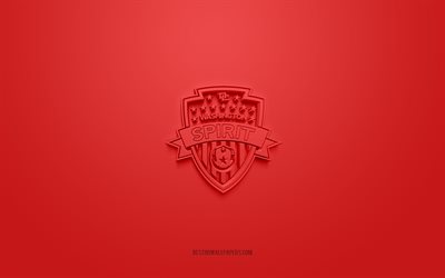 Washington Spirit, logo 3D créatif, fond rouge, NWSL, emblème 3d, club de football américain, Washington, États-Unis, art 3d, football, logo 3d Washington Spirit