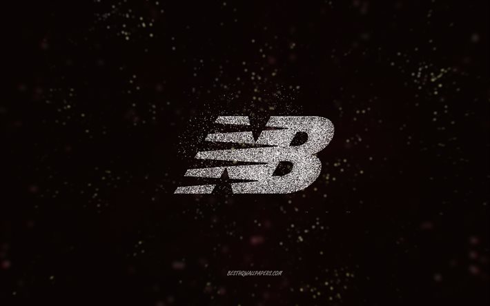 Download wallpapers New Balance glitter logo, 4k, black background, New ...