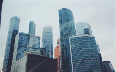 Mosca, Russia, grattacieli, Citt&#224;, centro business