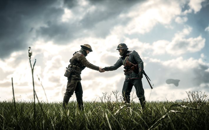 Battlefield 1, soldater, handskakning, skytten