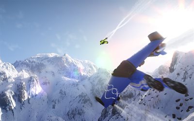 Wingsuit, 4k, 2017 games, mountains, sports simulator, Steep
