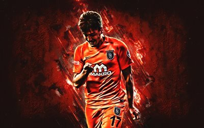 Irfan Can Kahveci, Istanbul Basaksehir, midfielder, joy, red stone, famous footballers, football, turkish footballers, grunge, Turkey