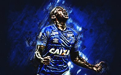 Sassa, Luiz Ricardo Alves, Cruzeiro FC, defender, joy, blue stone, famous footballers, football, Brazilian footballers, grunge, Serie A, Brazil