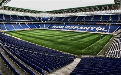 RCDE Stadium, Estadi Cornella-El Prat, soccer, empty stadium, Espanyol stadium, football stadium, Espanyol arena, Spain, RCD Espanyol, spanish stadiums