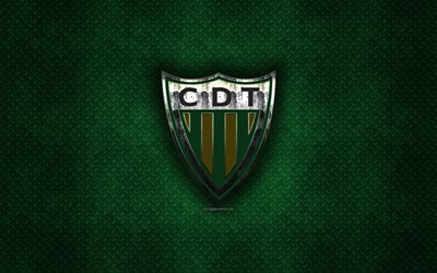 CD Tondela, Portuguese football club, green metal texture, metal logo, emblem, Tondela, Portugal, Primeira Liga, Liga NOS, creative art, football