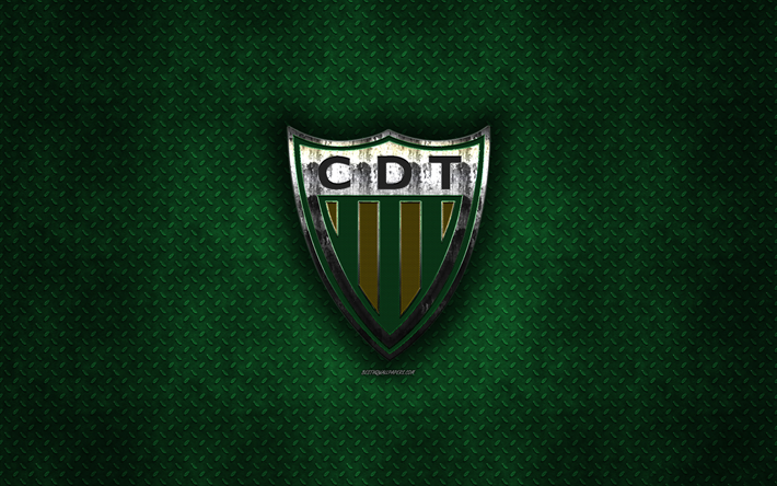 CD Tondela, Portuguese football club, green metal texture, metal logo, emblem, Tondela, Portugal, Primeira Liga, Liga NOS, creative art, football